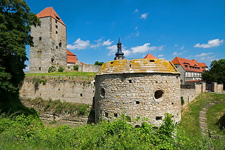 slott, Querfurt, Sachsen-anhalt, Tyskland, arkitektur, platser av intresse, byggnad
