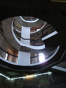 stopnišče, stopnice, arhitektura, v zaprtih prostorih, zgrajene zgradbe, spiralno, koraki