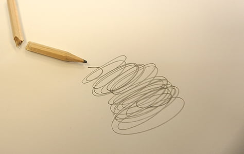 연필, 낙서, 브로 큰, 그리기, 눌러