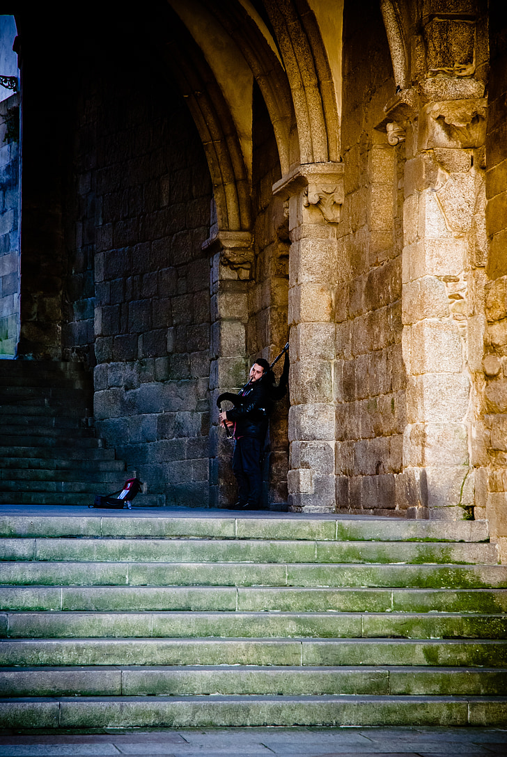 Saint james compostela, Spania, gotic, om, Galiciană-gheorghe, muzician, Street muzician