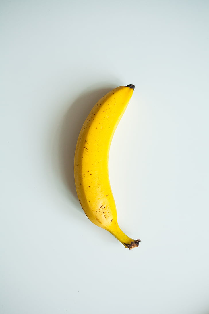 banana, yellow, white background, fruit, banana peel, food and drink, healthy eating