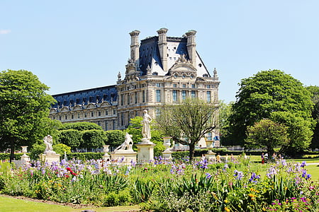 Paryžius, Prancūzija, paminklas, skulptūra, orientyras, dangus, Karališkieji rūmai