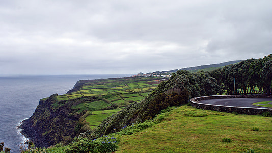 vue serreta, troisième, Açores, paysage, Mar, eau, falaises