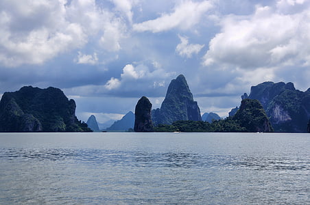 泰国, 海, 水, 假日, 自然, 岩石, 船舶