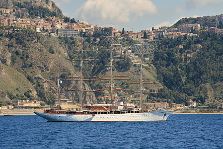 Sicilien, sejlbåd, Italien, ferie, vand, natur, landskab