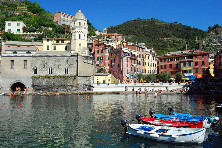 csónak, Porto, Cinque terre, Vernazza, tenger, víz, Liguria