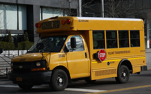Autobus, szkolny autobus, Nowy Jork, drogi, transportu