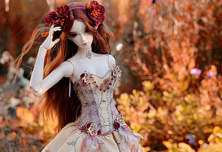 doll, dress, colors, beautiful, hairstyle, female, pretty