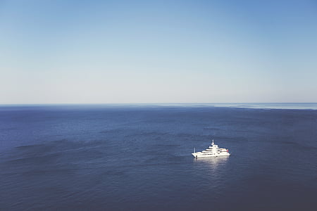 бяло, круиз, кораб, средата, океан, през деня, море