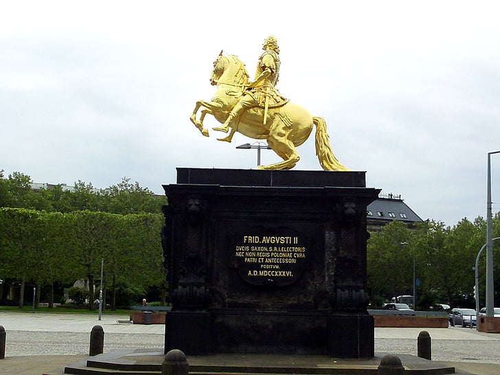 Golden rider, Dresden, Golden, hevonen, Reiter, muistomerkki, patsas