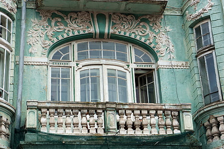Varna, jendela, balkon, Kamienica, patung, arsitektur, lama