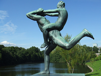 Vigeland, frognerpark, Frogner, estátua, escultura, arte-final, Figura