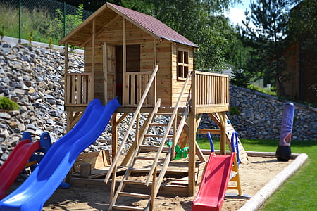 Parco giochi per bambini, lodge di bambini, Vacanze, giardino, divertimento, per il tempo libero, area verde