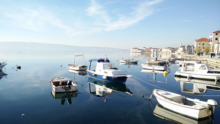 boats, adriatic sea, kastela
