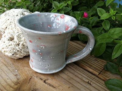 mug, keramik, Piala, gerabah, tembikar, dilemparkan, buatan tangan