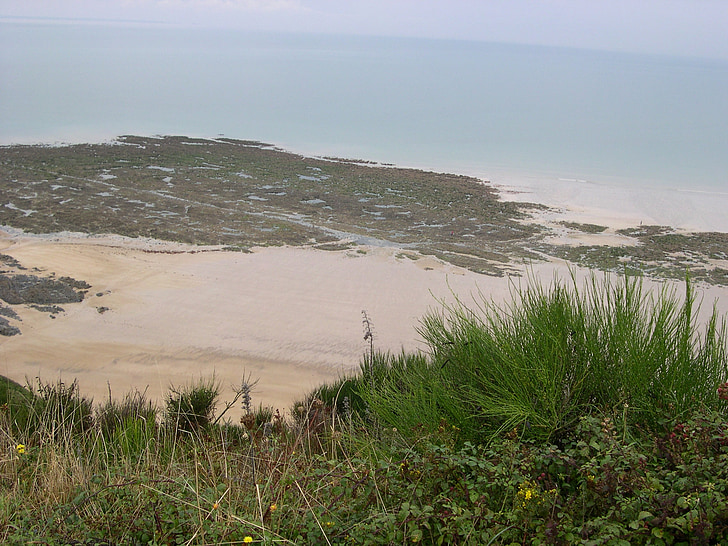 paisaje marino, vista desde arriba, vacaciones, Normandía, Playa, mar, junto al mar