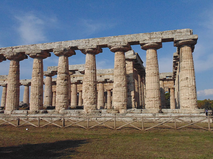 grški templji, Paestum, stolpci, antike, arhitektura, Zgodovina, ruševine