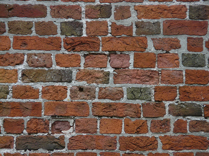 dinding, batu bata, merah, latar belakang, dinding bata, pola, dinding - fitur bangunan