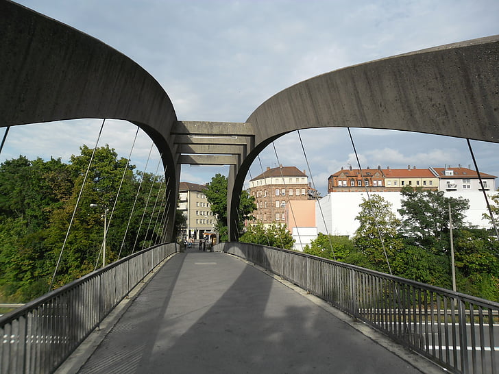ponte de Heister, ponte, ponte pedonal, frankenschnellweg, werderau, gibitzenhof, Nuremberg