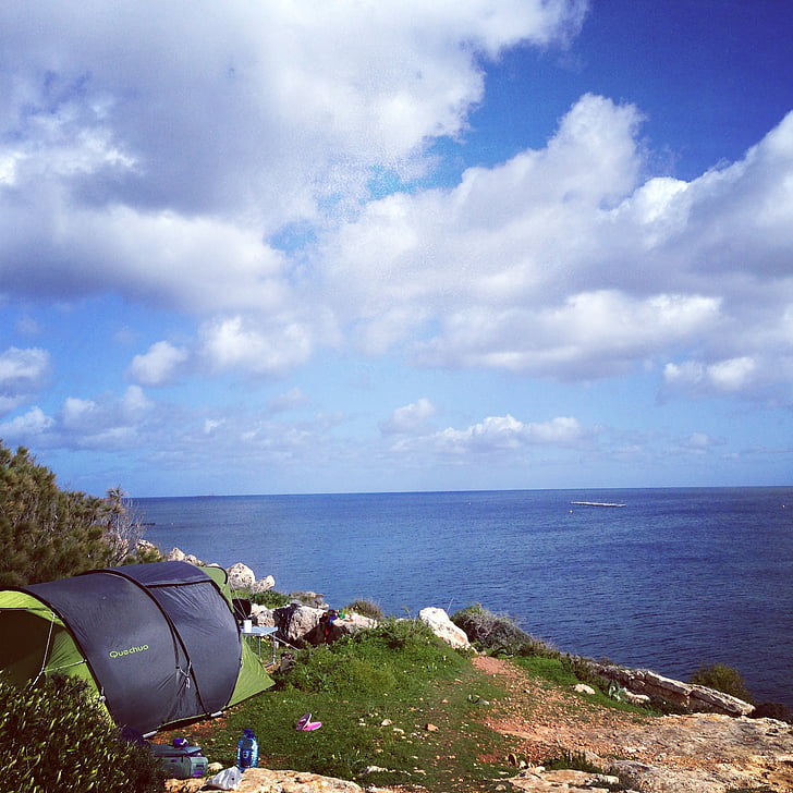 campament, tenda, Mar, cel, Càmping, natura, a l'exterior