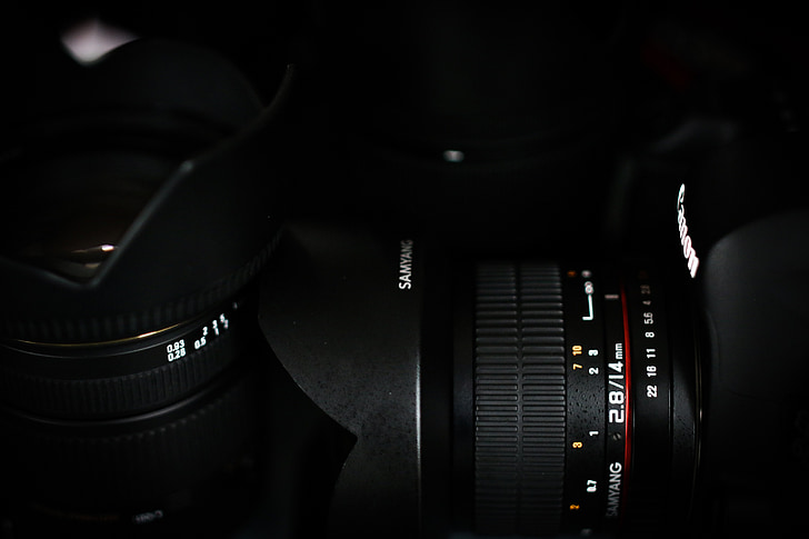 fotoaparát, na pozadí, černá, tmavý, Canon, fotograf, fotografické vybavení