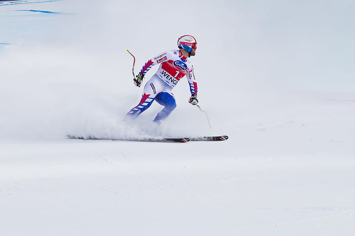 Ski-wedstrijd, Wereldbeker, Lauberhorn race, Downhill Skiën, Poisson david, winter, sneeuw