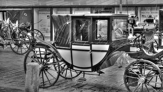 Mobil, Kereta, empat dari sejenis, keranjang, Stagecoach, kuda, transportasi