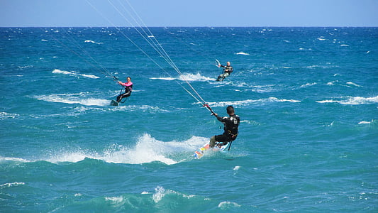 kitesurf, cerf-volant, Surf, sport, mer, surfeur, actif