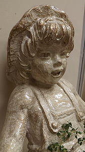 figure, stone figure, angel, people, sculpture, child, girl