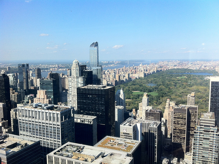 med utsikt over central park, New york, Amerika, USA, Manhattan, NYC, byen