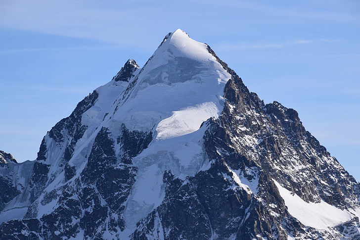 peak, mountain, alps, glacier, snow, ice, top