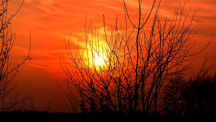 päike, õhtul, Sunset, Afterglow, taevas, loodus, oranži värvi