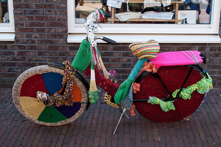 lana, bicicleta, rueda
