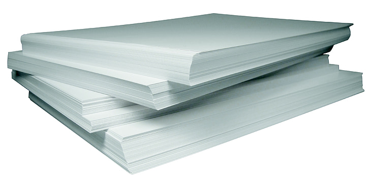 paper, stack, white