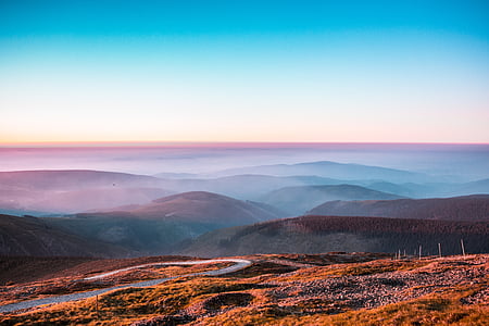 조 경, 사진, fogs, 취재, 힐스, 주간, 클라우드