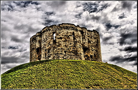 Cliffords, věž, York, Anglie, historické, orientační bod, Yorkshire