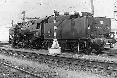 locomotora, tren, ferrocarril de, vapor, tren de vapor, SNCF, carriles de