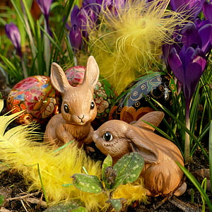 easter, easter bunny, hare, decoration, colorful, happy easter, figures