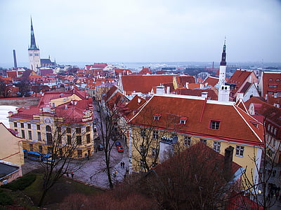 Estonia, Tallin, casco antiguo, ciudad, cielo, Europa