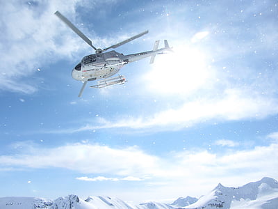Heliskiing heli-Lyžovanie, Kanada Aljaška, vrtuľník, Sky, Cloud - sky, deň, lietanie