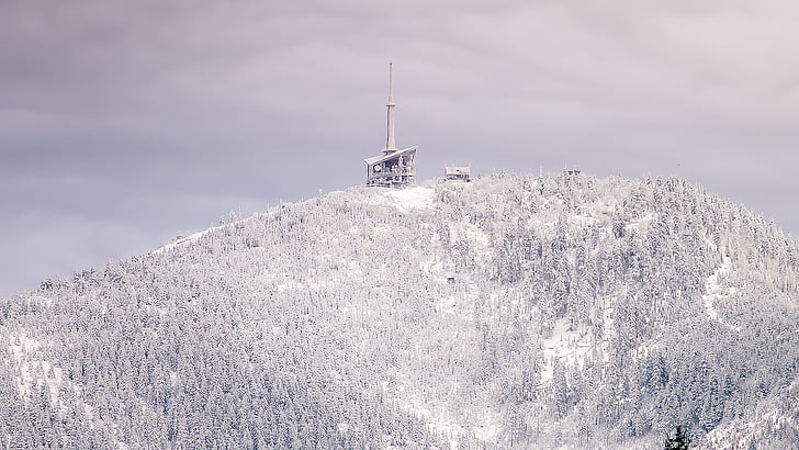 mountain, snow, lysa hora, transmitter