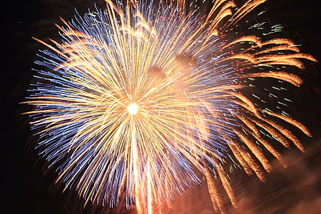 length ball, fireworks, spark of shower, explosion, fireworks rocket, light, sky