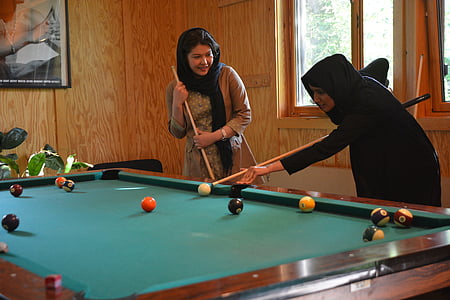jeugdcentrum, meisje, Biljart, Afghanistan, spelen, vreugde, jonge