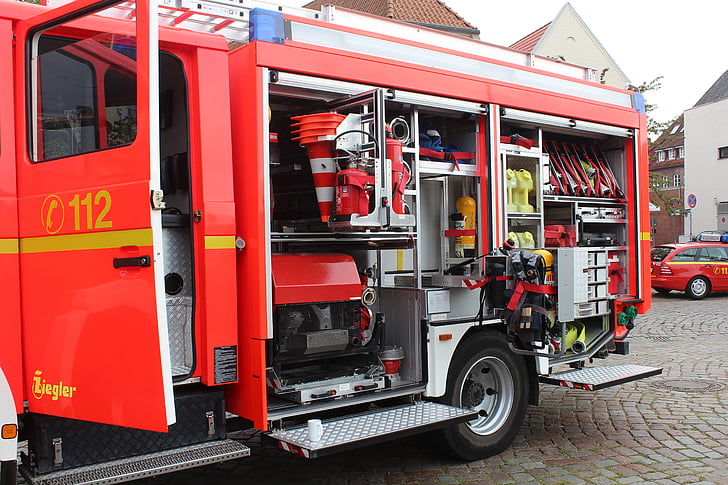 hasičský voz, oheň, Vybavenie, auto, nástroje, Rescue, značka