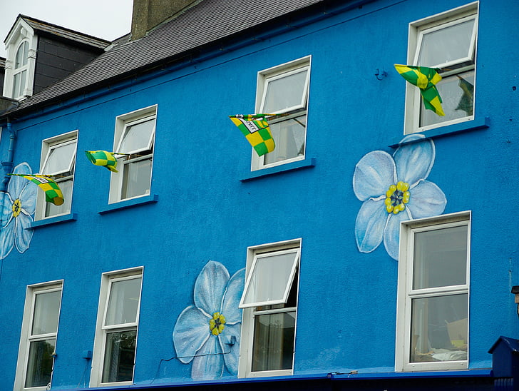 casa, Regne Unit, Galway, façana, casa pintat