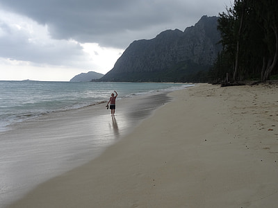 Beach, osamljen, pesek, morje, Ocean, ženska, val
