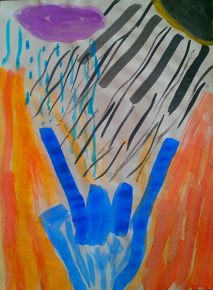 Heavy metal, malt, wassermalfarbe, kunst, gest, finge, hånd