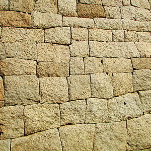 parede de pedra, resistente, Hampi, Índia, parede, projeto, alvenaria