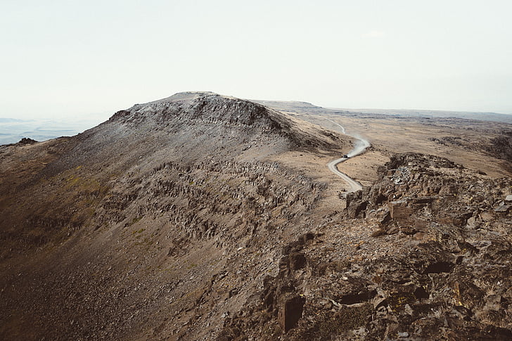Zavřít, Foto, Hora, Highland, krajina, cesta, venkovní