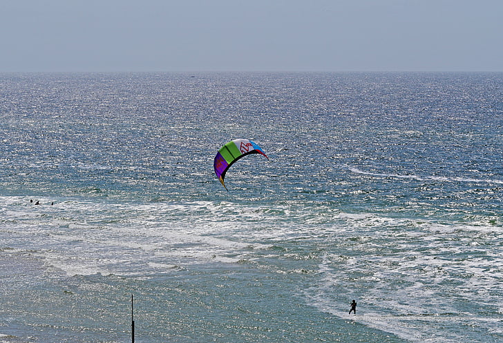Sylt, été, kite surf, voile, nager, plage, Banc de sable